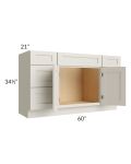Asheville Cloud Shaker 60" Vanity Sink Base Cabinet