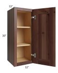 Farmhouse Walnut Shaker 12x30 Wall Cabinet