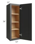 Midtown Black Shaker 12x36 Wall Cabinet
