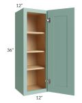 Midtown Mint Green Shaker 12x36 Wall Cabinet