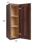 Farmhouse Walnut Shaker 12x36 Wall Cabinet
