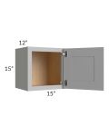 Midtown Painted Grey Shaker 15x15 Wall Cabinet