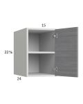 Euro Grey 15x22-5/8x24 Wall Cabinet