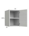 Euro White Grain 15x22-5/8x24 Wall Cabinet
