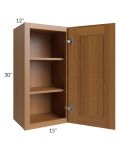 Artisan Walnut Shaker 15x30 Wall Cabinet
