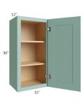 Midtown Mint Green Shaker 15x30 Wall Cabinet