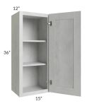 Heather Grey Shaker 15x36 Wall Cabinet