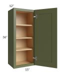 Midtown Hunter Green Shaker 15x36 Wall Cabinet