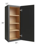 Midtown Black Shaker 15x36 Wall Cabinet