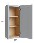 Asheville Grey Shaker 15x36 Wall Cabinet
