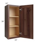 Farmhouse Walnut Shaker 15x36 Wall Cabinet