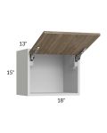 Milan Pecan 18x15 Lift-Up Door Wall Cabinet