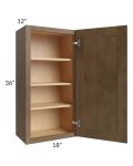 Midtown Mocha Shaker 18x36 Wall Cabinet