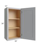 Asheville Grey Shaker 18x36 Wall Cabinet 
