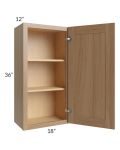 Asheville Rift Oak Shaker 18x36 Wall Cabinet