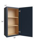 Southport Blue Shaker 18x36 Wall Cabinet