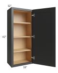 Midtown Black Shaker 18x42 Wall Cabinet