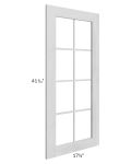 Heather Grey Shaker 18x42 Mullion Glass Door Only with Glass Included
