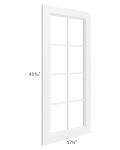 Dakota White 18x42 Mullion Glass Door Only with Glass Included