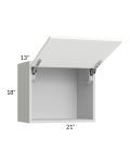 Milan White Matte 21x18 Lift-Up Door Wall Cabinet
