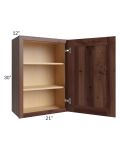 Farmhouse Walnut Shaker 21x30 Wall Cabinet