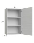 Euro White Grain 21x35-1/4 Wall Cabinet