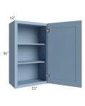 Sky Blue Shaker 21x36 Wall Cabinet