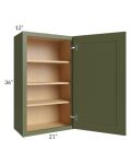 Midtown Hunter Green Shaker 21x36 Wall Cabinet