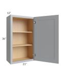 Asheville Grey Shaker 21x36 Wall Cabinet