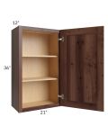Farmhouse Walnut Shaker 21x36 Wall Cabinet