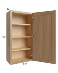 Asheville Rift Oak Shaker 21x42 Wall Cabinet