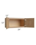 Asheville Rift Oak Shaker 24x12 Wall Cabinet