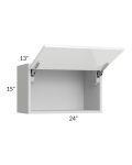 Milan White Gloss 24x15 Lift-Up Door Wall Cabinet