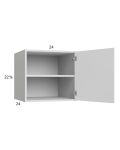 Euro Gloss White 24x22-5/8x24 Wall Cabinet with 1 Door
