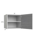 Euro Grey 24x22-5/8x24 Wall Cabinet with 1 Door