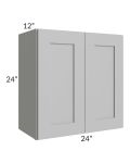Midtown Painted Grey Shaker 24x24 Wall Cabinet