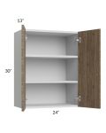 Milan Pecan 24x30 Wall Cabinet