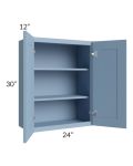 Sky Blue Shaker 24x30 Wall Cabinet