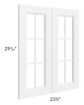 Dakota White 24x30 Mullion Glass Doors Only with Glass Included