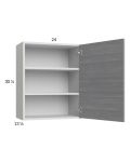Euro Grey 24x30-1/4 Wall Cabinet with 1 Door
