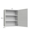 Euro White Grain 24x30-1/4 Wall Cabinet with 1 Door