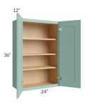 Midtown Mint Green Shaker 24x36 Wall Cabinet