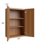 Artisan Walnut Shaker 24x36 Wall Cabinet