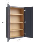 Midtown Indigo Shaker 24x42 Wall Cabinet