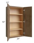 Midtown Mocha Shaker 24x42 Wall Cabinet