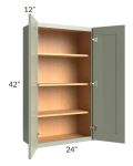 Midtown Pistachio Green Shaker 24x42 Wall Cabinet