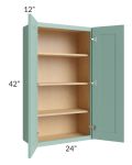 Midtown Mint Green Shaker 24x42 Wall Cabinet