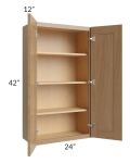 Asheville Rift Oak Shaker 24x42 Wall Cabinet