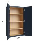 Southport Blue Shaker 24x42 Wall Cabinet 