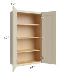 Stratton Khaki Shaker 24x42 Wall Cabinet 